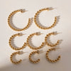 Wholesale Women's Stainless Steel Geometric Wreath Earrings 18K Goldplated Minimalist Hip Hop Style