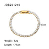 Wholesale Women's Stainless Steel Geometric Zircon Inlaid Bracelet With Gold Chain