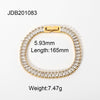 Wholesale Women's Stainless Steel Geometric Zircon Inlaid Bracelet With Gold Chain