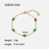 Wholesale Women's Stainless Steel Geometric Zircon Inlaid Bracelet With Gold Chain