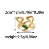 Wholesale Women's Stainless Steel Geometric Zircon Ring Electroplated Gold Antifading
