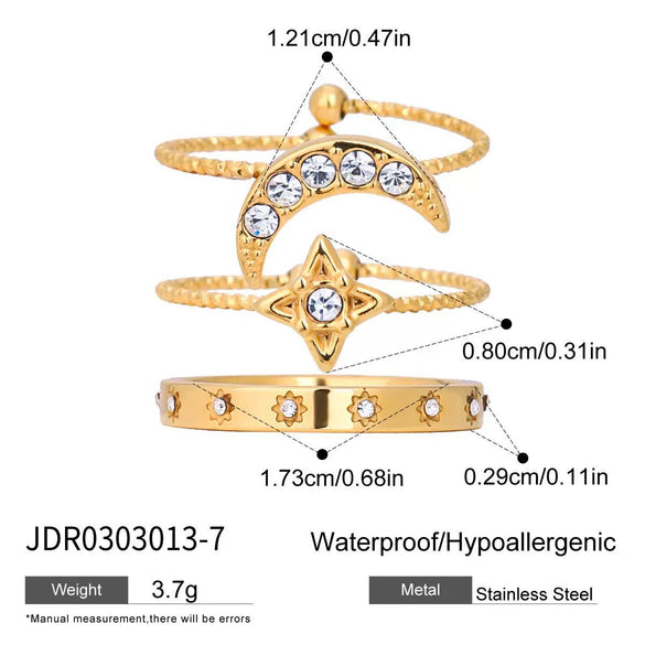 Wholesale Women's Stainless Steel Geometric Zircon Ring With Electroplating Ins Style Minimalist Design
