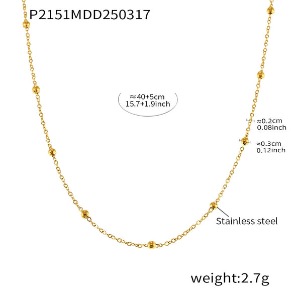 Wholesale Women's 316L Stainless Steel Glazed Beads And 316L Stainless Steel Dolphin Pendant Clavicle Chain With Geometric And Animal Patterns Electroplated Bohemian Style