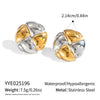Wholesale Women's Stainless Steel Gold And Silver Color Matching Round Geometric Earrings With Electroplating Design