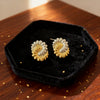 Wholesale Women's Stainless Steel Gold Electroplated Floral Asymmetrical Earrings Jewelry