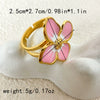 Wholesale Women's Stainless Steel Gold Plated Flower Geometric Earrings And Ring Set