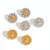Wholesale Women's Stainless Steel Gold Plated Geometric And Floral Pattern Earrings