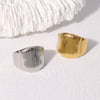Wholesale Women's Stainless Steel Gold Plated Geometric Open Ring Minimalist Punk Style