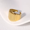 Wholesale Women's Stainless Steel Gold Plated Geometric Open Ring Minimalist Punk Style