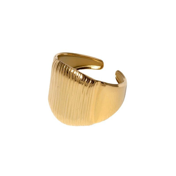 Wholesale Women's Stainless Steel Gold Plated Geometric Open Ring Minimalist Punk Style