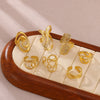 Wholesale Women's Stainless Steel Gold Plated Inlaid With Gold Geometric Fruit Pattern Open Ring Accessories