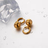 Wholesale Women's Stainless Steel Gold Plated Twist Hoop Earrings And Lip Ball Pendant With Letters Numbers Text Design