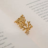 Wholesale Women's Stainless Steel Gold Ring With Geometric Pattern And Electroplating