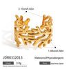 Wholesale Women's Stainless Steel Gold Ring With Geometric Pattern And Electroplating