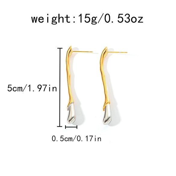 Wholesale Women's Stainless Steel Golden Crescent Geometric U Shaped Fashion Minimalist Electroplated Niche Earrings