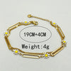Wholesale Women's Stainless Steel Goldplated Daisy Doublelayer Retro Bracelet