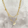 Wholesale Women's Stainless Steel Goldplated Fashion Flower Necklace With Electroplating Treatment