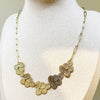 Wholesale Women's Stainless Steel Goldplated Fashion Flower Necklace With Electroplating Treatment