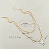 Wholesale Women's Stainless Steel Goldplated Fashion Flower Necklace With Electroplating Treatment