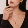 Wholesale Women's Stainless Steel Goldplated Ferris Wheel Irregular Shaped Inlaid Geometric Zircon Clavicle Necklace And Earrings Set