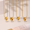 Wholesale Women's Stainless Steel Goldplated Ferris Wheel Irregular Shaped Inlaid Geometric Zircon Clavicle Necklace And Earrings Set