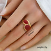 Wholesale Women's Stainless Steel Goldplated Geometric Oildrip Adjustable Open Nonfading Ring