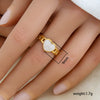 Wholesale Women's Stainless Steel Goldplated Geometric Oildrip Adjustable Open Nonfading Ring
