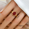 Wholesale Women's Stainless Steel Goldplated Geometric Oildrip Adjustable Open Nonfading Ring