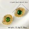 Wholesale Women's Stainless Steel Goldplated Heartinlaid Fashion Temperament Earrings
