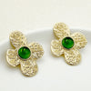 Wholesale Women's Stainless Steel Goldplated Heartinlaid Fashion Temperament Earrings