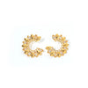 Wholesale Women's Stainless Steel Goldplated Jewelry With White Zircon Inlay Cshaped Drop Design Electroplated Earrings