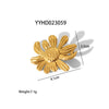 Wholesale Women's Stainless Steel Hairpin Small Fresh Style With Non Fading Plant Flower Pattern Duck Bill Side Clip Electroplated With Pvd Furnace Real Gold For Autumn And Winter