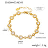 Wholesale Women's 316L Stainless Steel Handmade Inlaid Geometric Zircon Bracelet Pvd Plated 18K Gold Color