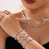 Wholesale Women's 316L Stainless Steel Handmade Inlaid Geometric Zircon Bracelet Pvd Plated 18K Gold Color