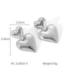 Wholesale Women's Stainless Steel Heart Geometric Hammer Pattern 18K Gold Plated Earrings