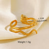 Wholesale Women's Stainless Steel Heart Geometric Opening Ring With Electroplating