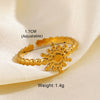 Wholesale Women's Stainless Steel Heart Geometric Opening Ring With Electroplating