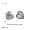 Wholesale Women's Stainless Steel Heart Geometric Real Gold Plated Earrings