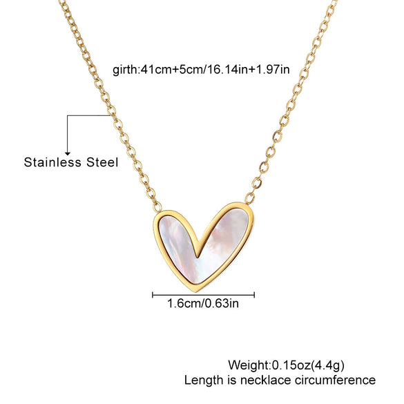 Wholesale Women's Stainless Steel Heart Ochain Necklace With Geometric Pattern And Electroplating Light Luxury Style