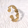 Wholesale Women's Stainless Steel Heart Open Ring 18K Gold Plated Electroplated Hand Jewelry