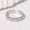 Wholesale Women's Stainless Steel Heart Open Ring 18K Gold Plated Electroplated Hand Jewelry