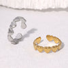 Wholesale Women's Stainless Steel Heart Open Ring 18K Gold Plated Electroplated Hand Jewelry