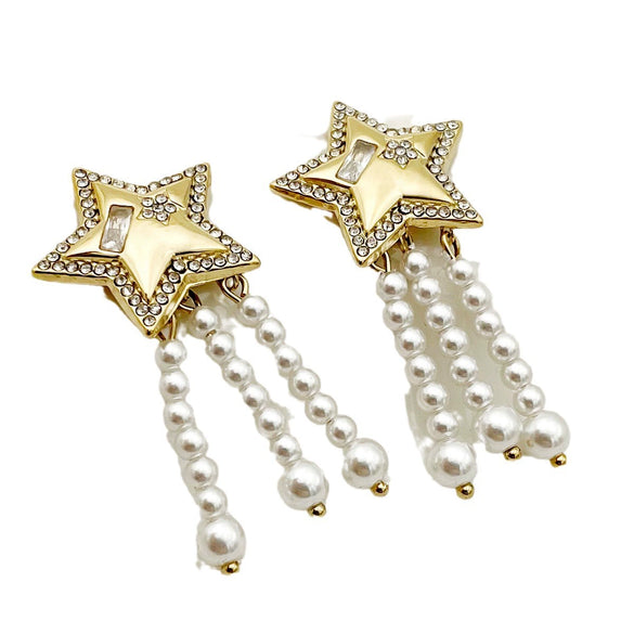 Wholesale Women's Stainless Steel Heart Pattern Electroplated Earrings