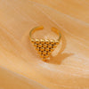 Wholesale Women's Stainless Steel Heart Ring Light Luxury Style With Electroplating