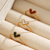 Wholesale Women's Stainless Steel Heart Ring Simple Style With Electroplating Design