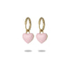 Wholesale Women's Stainless Steel Heart Shape Electroplated Dripping Oil Design Earrings