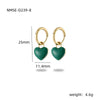 Wholesale Women's Stainless Steel Heart Shape Electroplated Dripping Oil Design Earrings