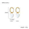 Wholesale Women's Stainless Steel Heart Shape Electroplated Dripping Oil Design Earrings