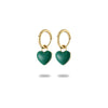 Wholesale Women's Stainless Steel Heart Shape Electroplated Dripping Oil Design Earrings