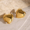 Wholesale Women's Stainless Steel Heart Shape Electroplated Love Earrings